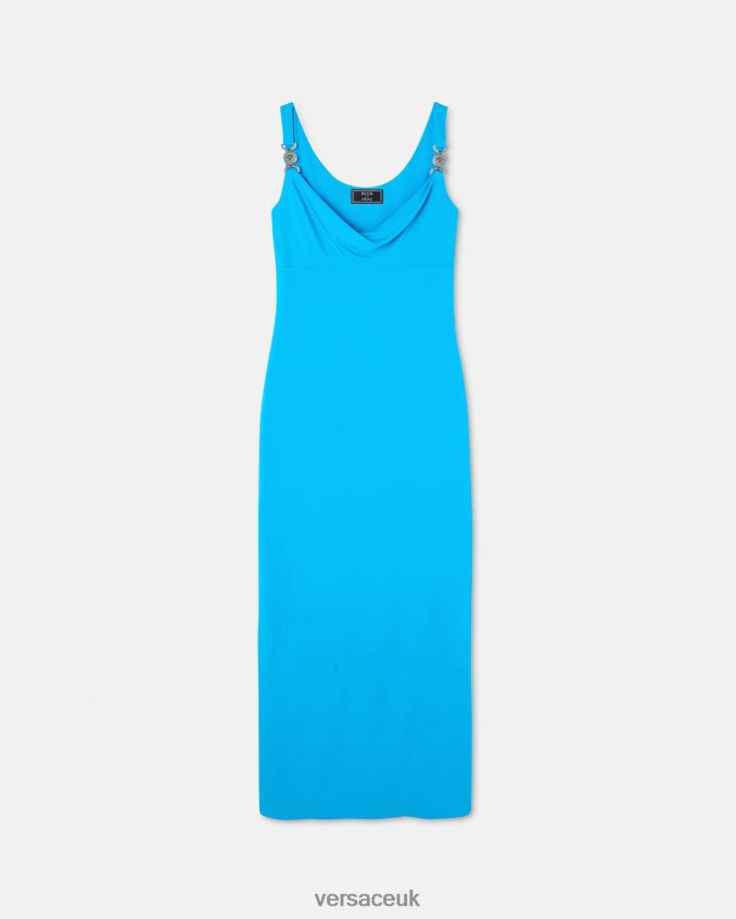 Women Versace Medusa '95 Long Dress 6D2D0617 Blue Clothing