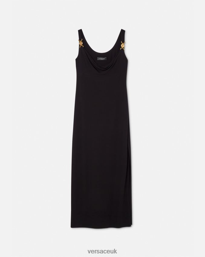 Women Versace Medusa '95 Long Dress 6D2D0644 Black Clothing