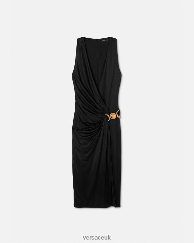 Women Versace Medusa '95 Midi Dress 6D2D0629 Black Clothing