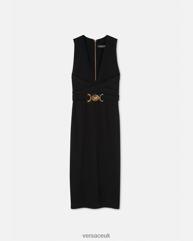 Women Versace Medusa '95 Midi Dress 6D2D0635 Black Clothing