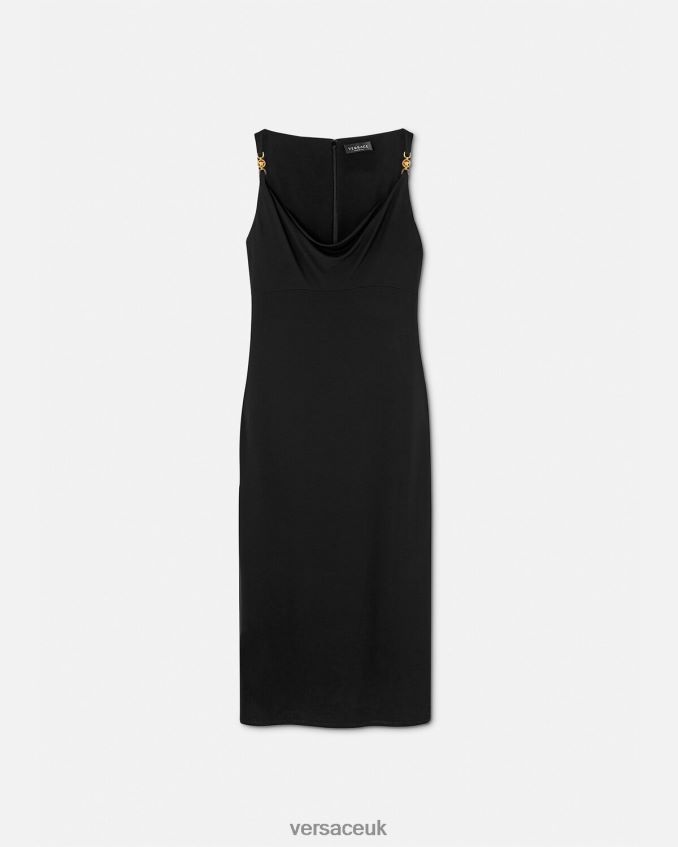 Women Versace Medusa '95 Midi Dress 6D2D0640 Black Clothing