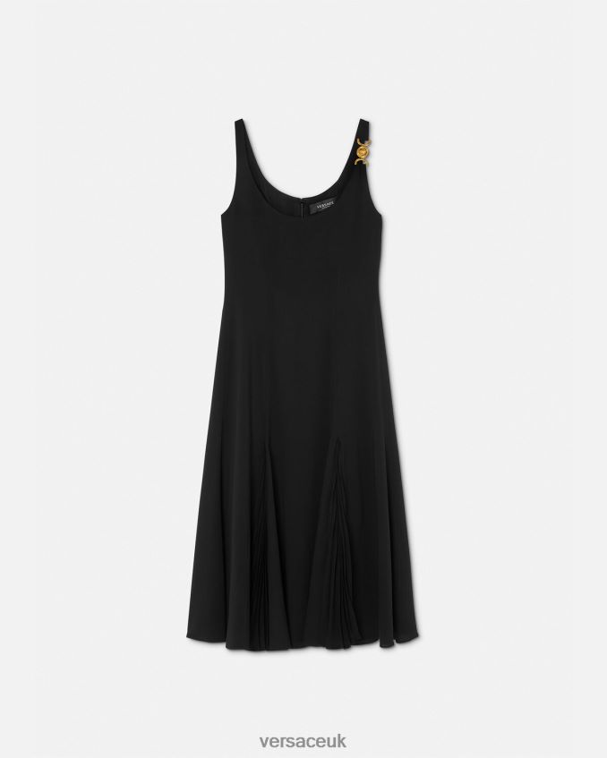 Women Versace Medusa '95 Midi Dress 6D2D0641 Black Clothing