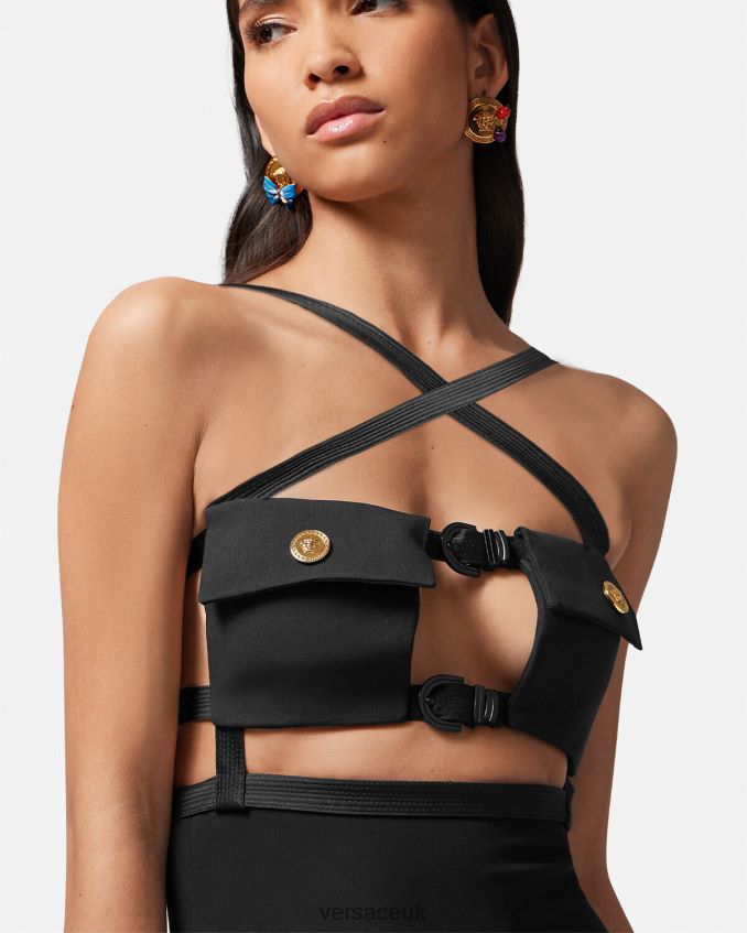 Women Versace Medusa Cutout Gown 6D2D0619 One Color Clothing