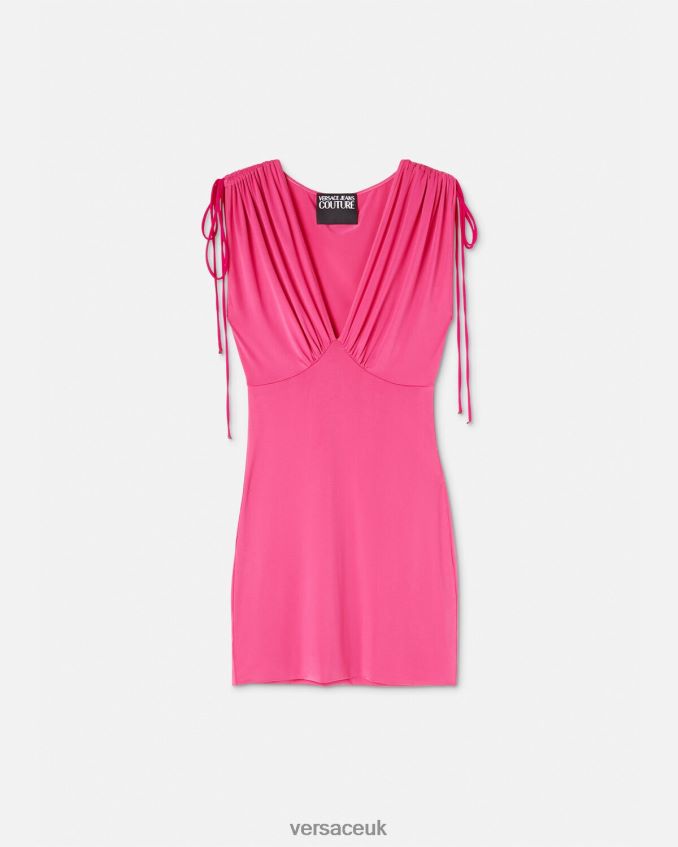 Women Versace Ruched Mini Dress 6D2D062193 Fuchsia Clothing