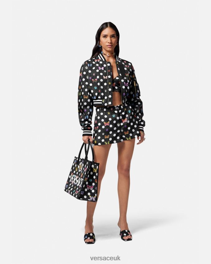 Women Versace Butterflies Crop Bomber Jacket 6D2D0678 One Color Clothing