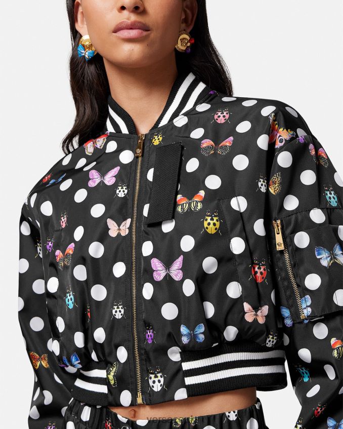 Women Versace Butterflies Crop Bomber Jacket 6D2D0678 One Color Clothing