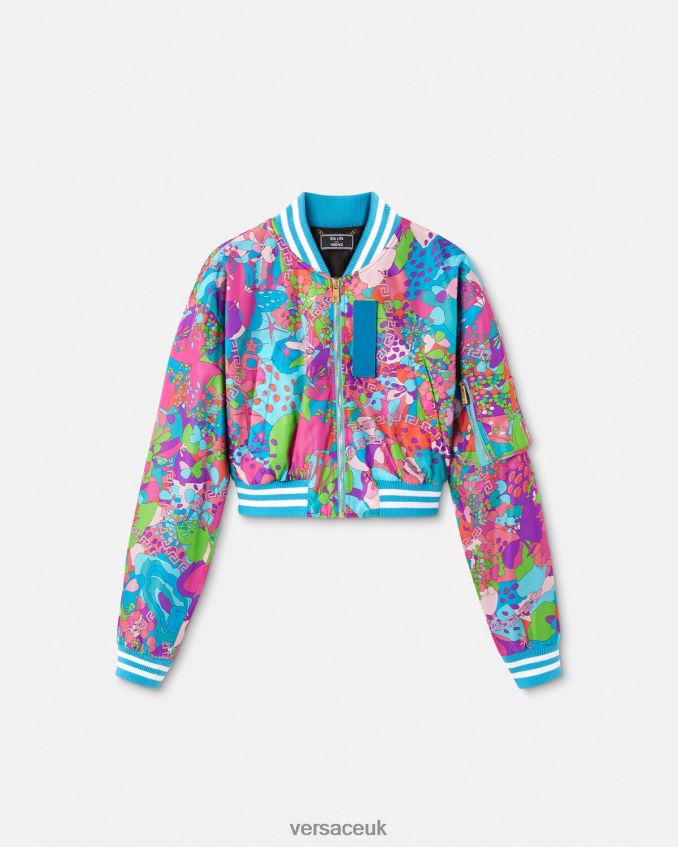 Women Versace Floral Summer Crop Bomber Jacket 6D2D0679 One Color Clothing