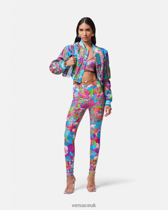 Women Versace Floral Summer Crop Bomber Jacket 6D2D0679 One Color Clothing