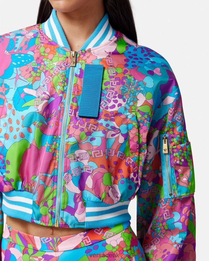 Women Versace Floral Summer Crop Bomber Jacket 6D2D0679 One Color Clothing