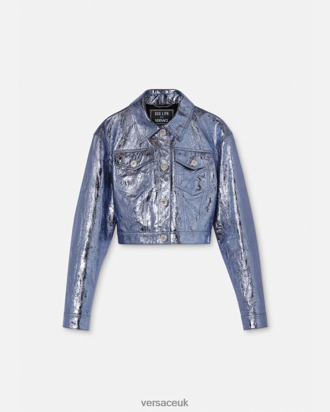 Women Versace Medusa Metallic Leather Jacket 6D2D0680 Metallic Clothing