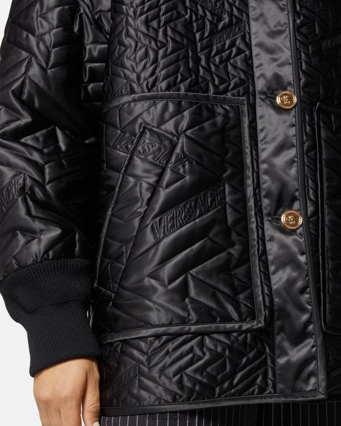 Women Versace Reversible Medusa Orchid Jacket 6D2D0699 Black & Print Clothing