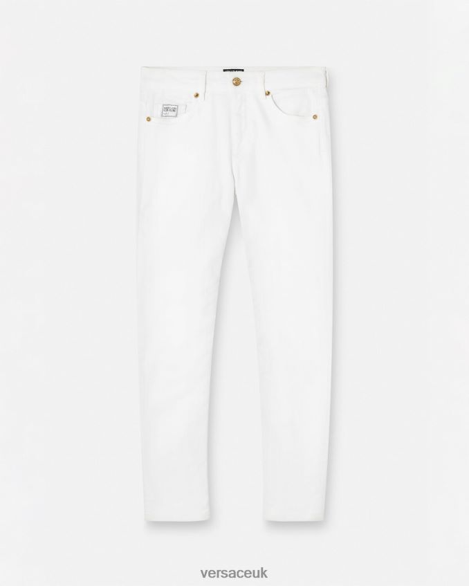 Women Versace Slim-Fit Jeans 6D2D062236 White Clothing