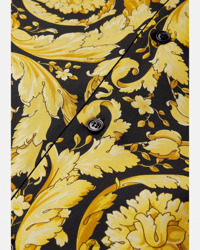 Women Versace Barocco Print Silk Pajama Shirt 6D2D061027 Print Underwear & Beachwear