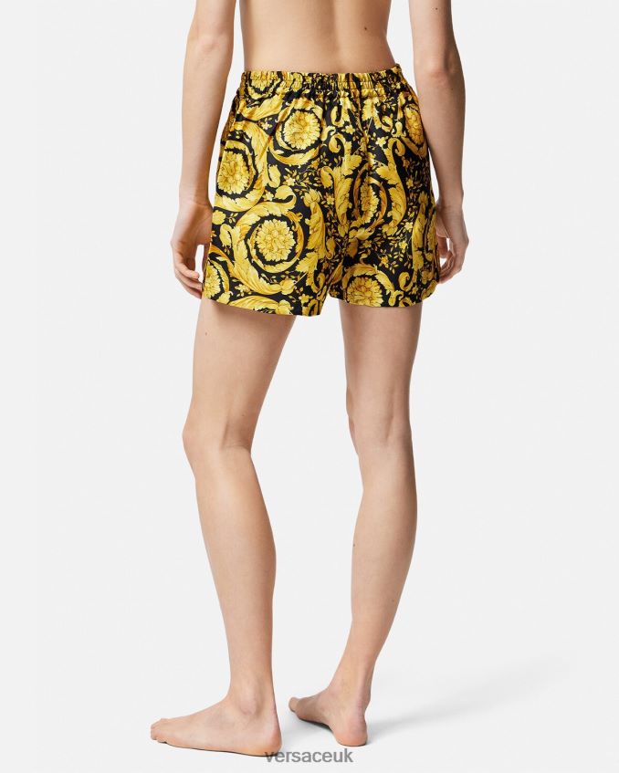 Women Versace Barocco Print Silk Pajama Shorts 6D2D061030 Print Underwear & Beachwear