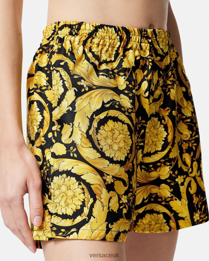 Women Versace Barocco Print Silk Pajama Shorts 6D2D061030 Print Underwear & Beachwear