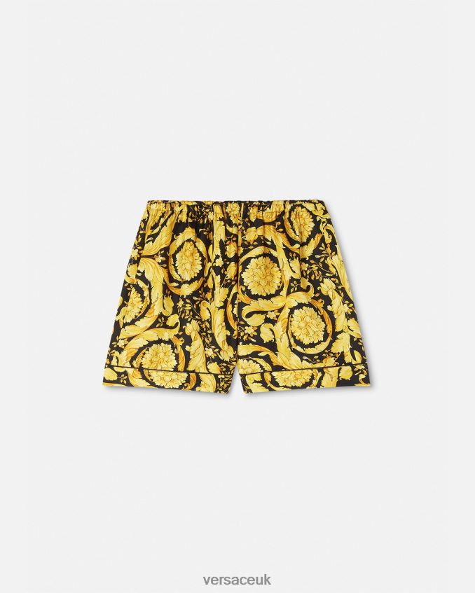 Women Versace Barocco Print Silk Pajama Shorts 6D2D061031 Print Underwear & Beachwear