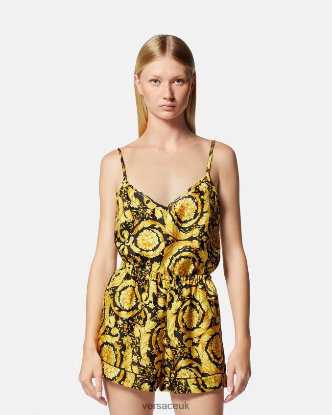 Women Versace Barocco Print Silk Pajama Shorts 6D2D061031 Print Underwear & Beachwear