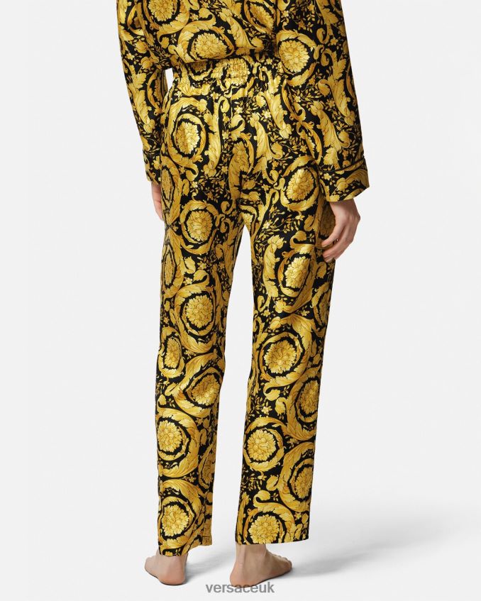 Women Versace Barocco Print Silk Pyjama Bottoms 6D2D061026 Print Underwear & Beachwear