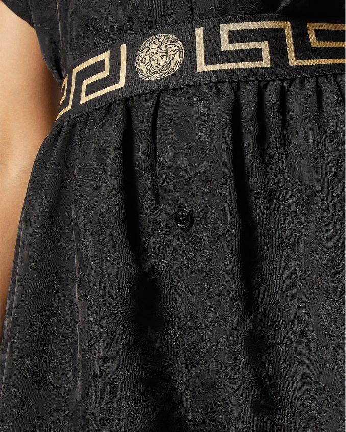 Women Versace Greca Border Barocco Pyjama Shorts 6D2D061025 Black & Gray Underwear & Beachwear