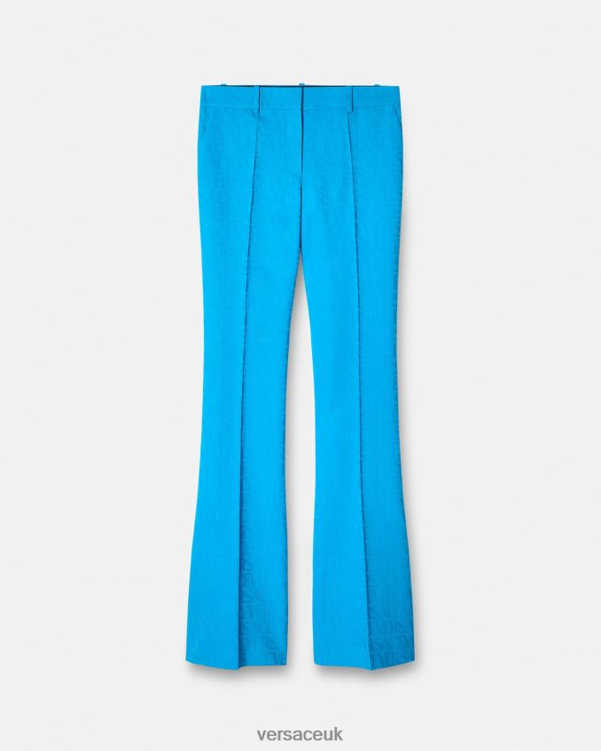 Women Versace Allover Jacquard Formal Pants 6D2D06121 Blue Clothing