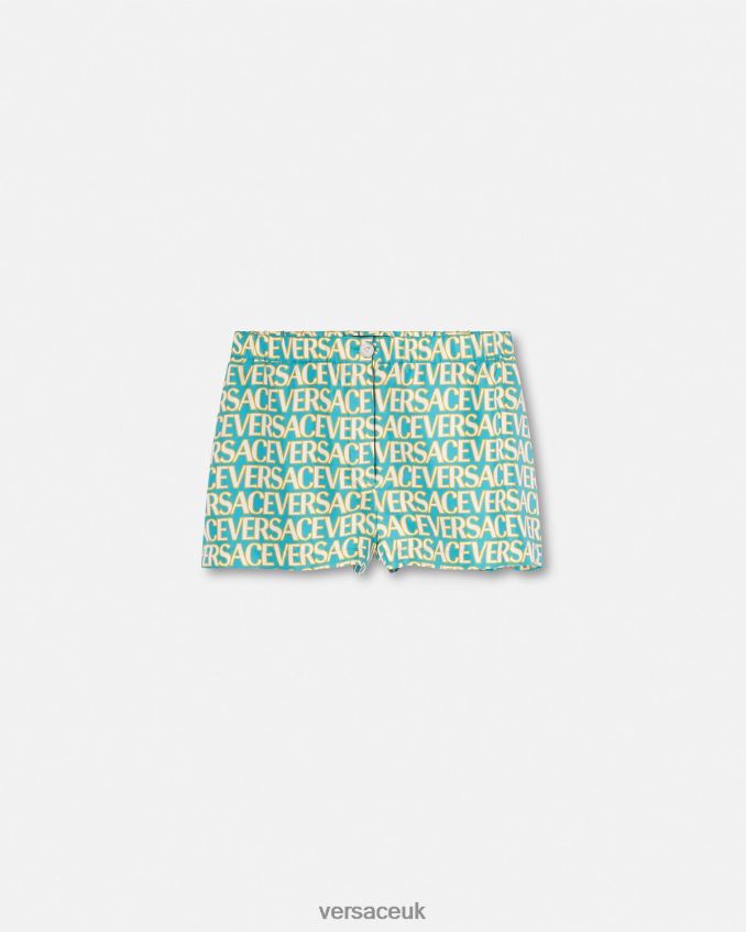 Women Versace Allover Silk Shorts 6D2D06191 Print Clothing