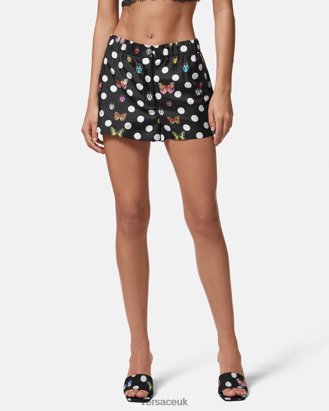 Women Versace Butterflies Silk Shorts 6D2D06189 Print Clothing