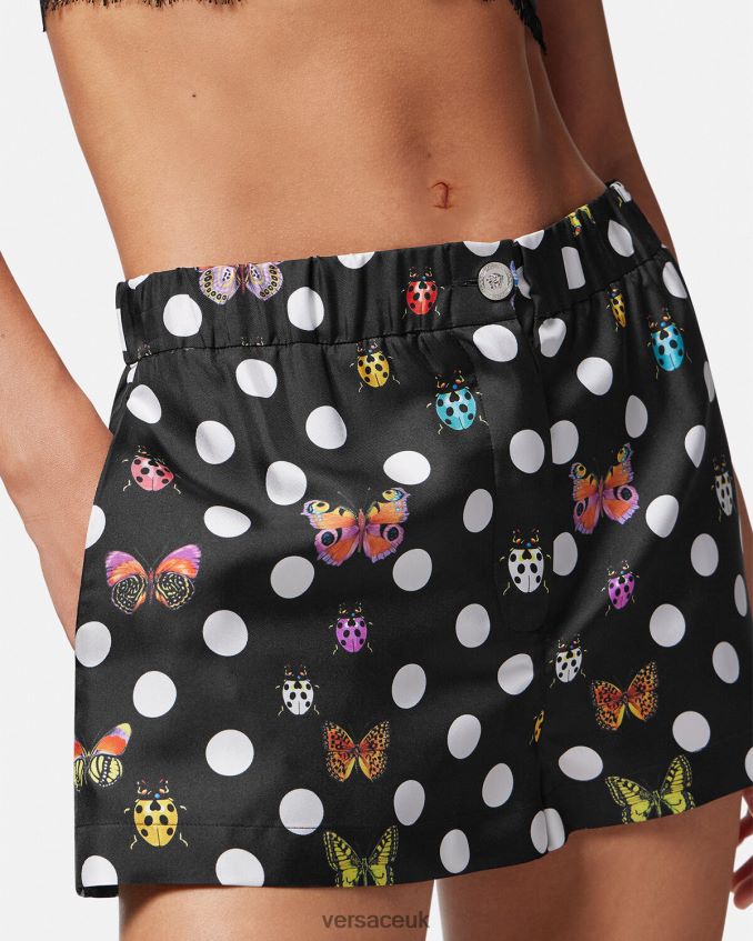 Women Versace Butterflies Silk Shorts 6D2D06189 Print Clothing