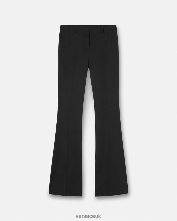 Women Versace Flared Formal Pants 6D2D06205 Black Clothing