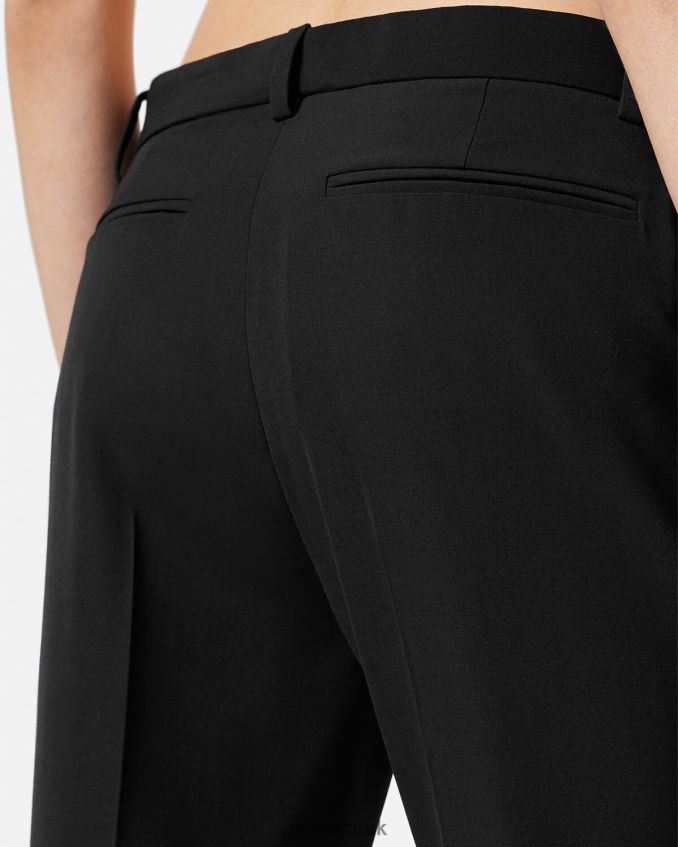 Women Versace Flared Formal Pants 6D2D06205 Black Clothing