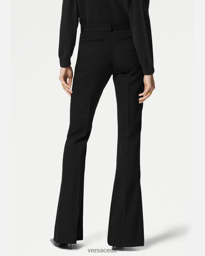 Women Versace Flared Tailored Trousers 6D2D06119 Black Clothing