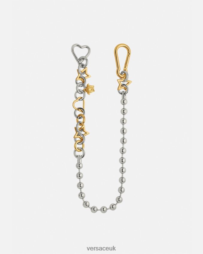 Women Versace Funky Chain Loop Belt 6D2D06218 Silver & Gold Clothing