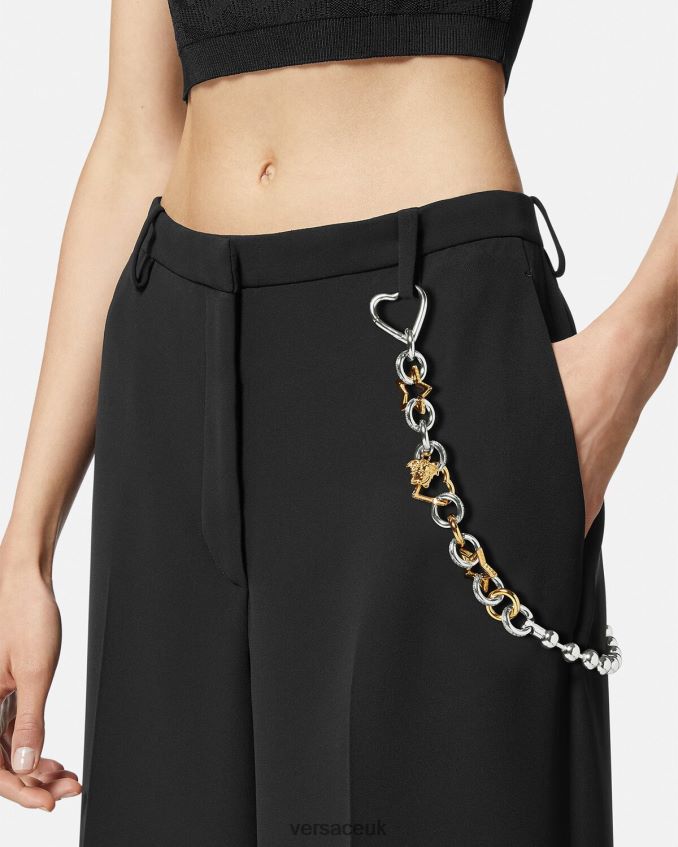 Women Versace Funky Chain Loop Belt 6D2D06218 Silver & Gold Clothing