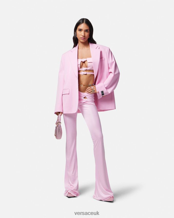 Women Versace Knotted Flared Pants 6D2D06122 One Color Clothing