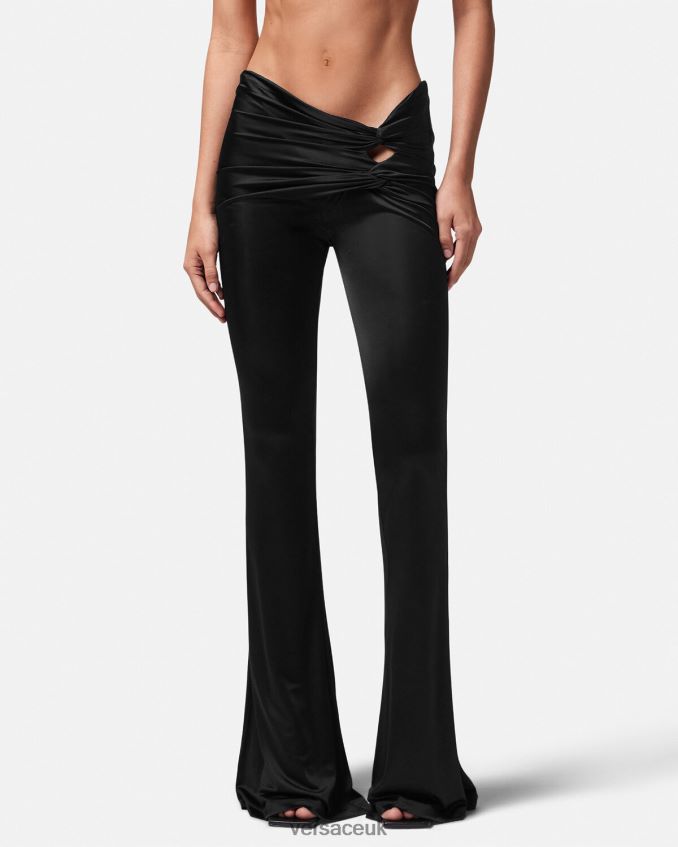 Women Versace Knotted Flared Pants 6D2D06190 One Color Clothing