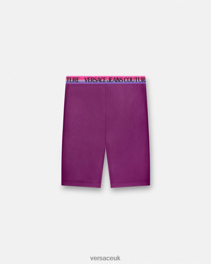 Women Versace Logo Bicycle Shorts 6D2D062242 Violet Clothing