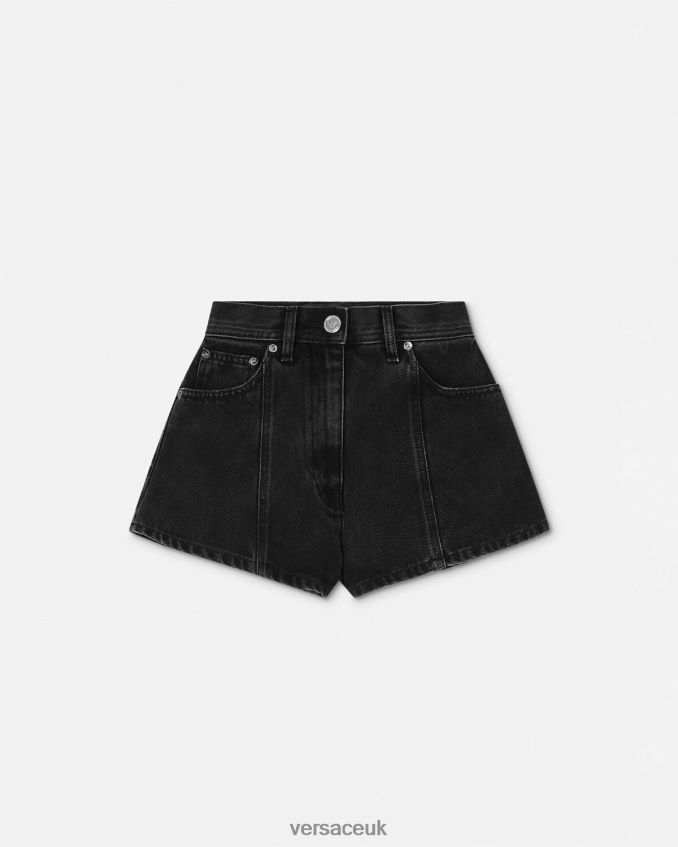 Women Versace Medusa Denim Shorts 6D2D06217 Black Clothing