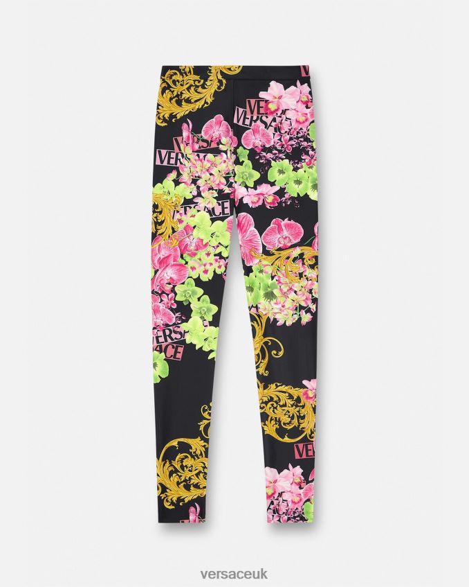 Women Versace Medusa Orchid Leggings 6D2D06221 Black & Print Clothing