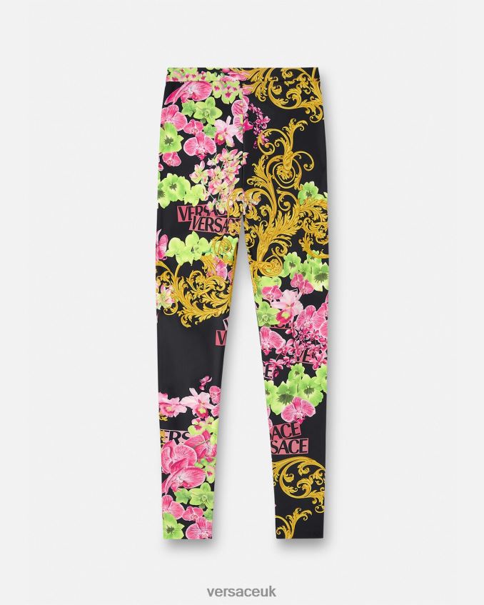 Women Versace Medusa Orchid Leggings 6D2D06221 Black & Print Clothing
