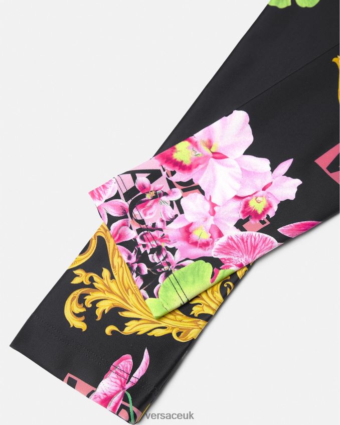 Women Versace Medusa Orchid Leggings 6D2D06221 Black & Print Clothing