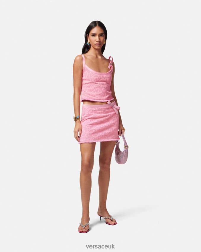 Women Versace Allover Safety Pin Mini Skirt 6D2D06159 Pink Clothing
