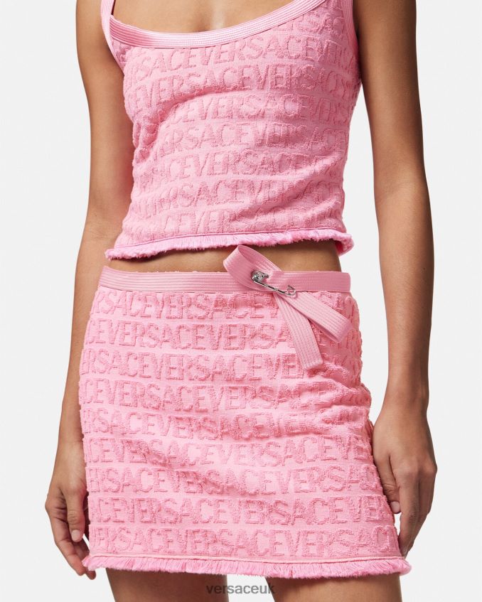 Women Versace Allover Safety Pin Mini Skirt 6D2D06159 Pink Clothing