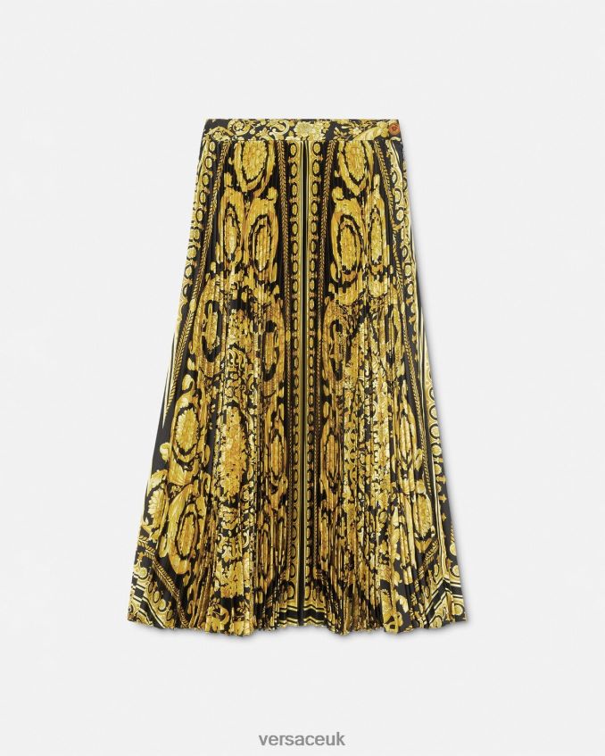 Women Versace Barocco Pleated Midi Skirt 6D2D06171 Print Clothing