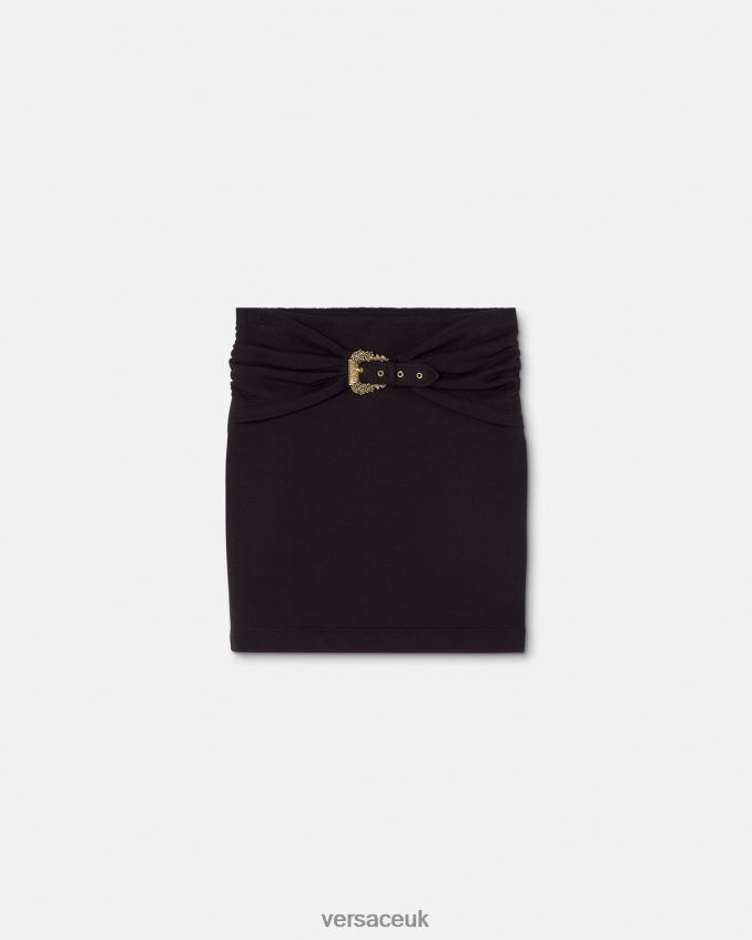 Women Versace Baroque Buckle Mini Skirt 6D2D062156 Black Clothing
