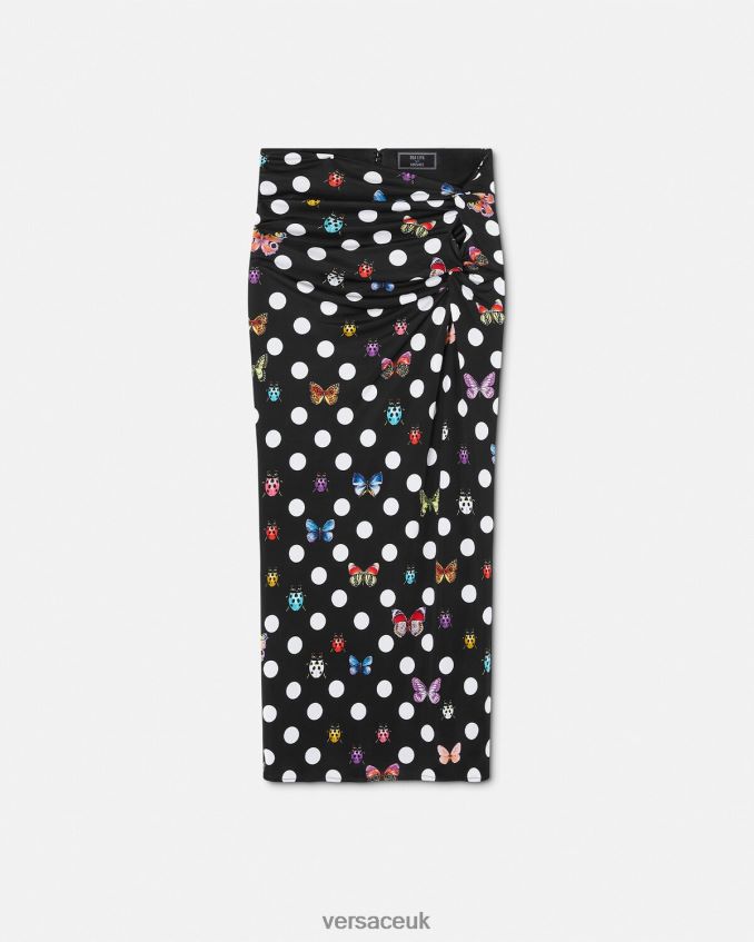 Women Versace Butterflies Knotted Midi Skirt 6D2D06158 Print Clothing