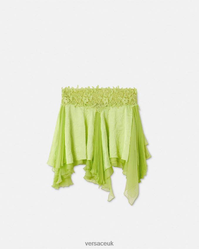 Women Versace Lace Mini Skirt 6D2D06188 Lime Clothing