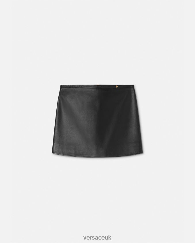 Women Versace Medusa Leather Mini Skirt 6D2D06172 Black Clothing