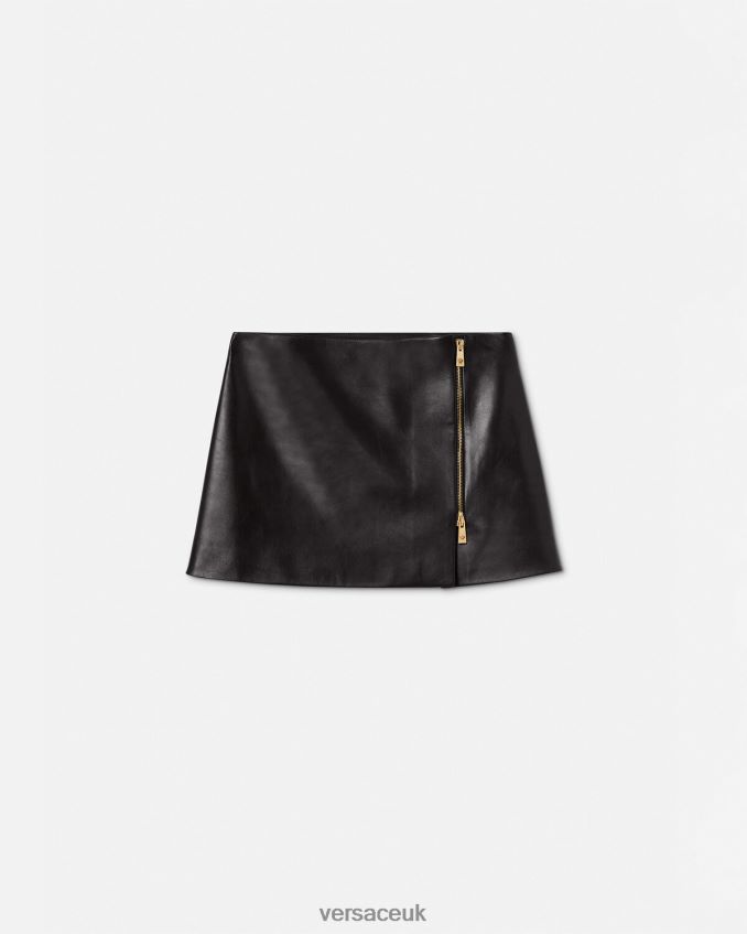 Women Versace Medusa Leather Mini Skirt 6D2D06181 Black Clothing