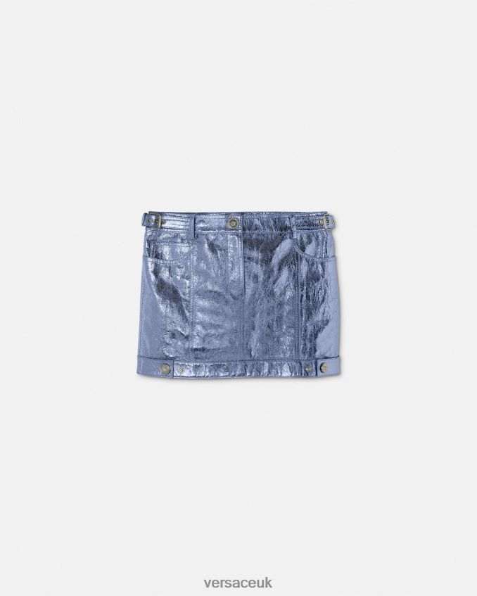 Women Versace Medusa Metallic Leather Mini Skirt 6D2D06160 Metallic Clothing