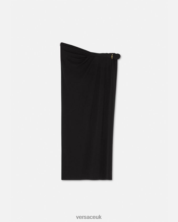Women Versace Rolled Pencil Skirt 6D2D06185 Black Clothing
