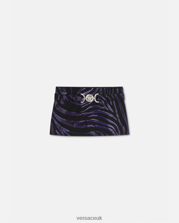 Women Versace Zebra Medusa '95 Mini Skirt 6D2D06126 Print & Violet Clothing